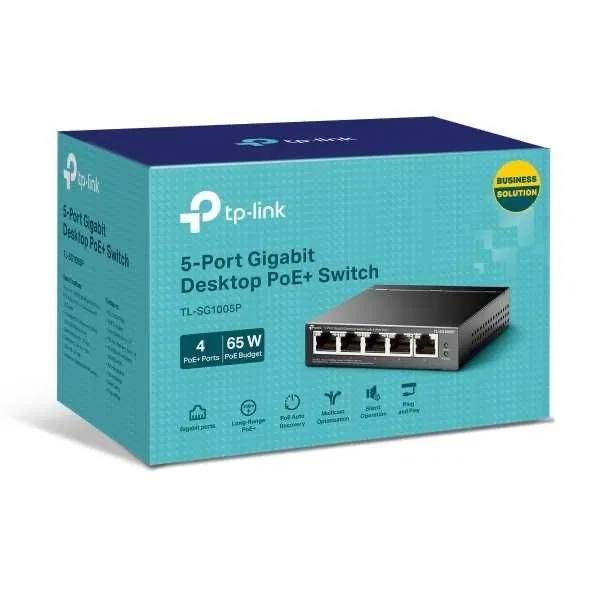 TP-LINK 5 портов Gigabit - TL-SG1005P (65W) Коммутатор Switch POE!!!