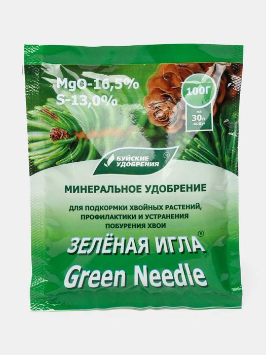 Зелёная игла. Минеральное удобрение для подкормки хвойных растений100г
