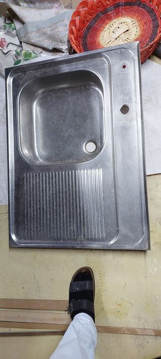 Толстостенная раковина нержавейка с доп отверстием для крана фильтра
