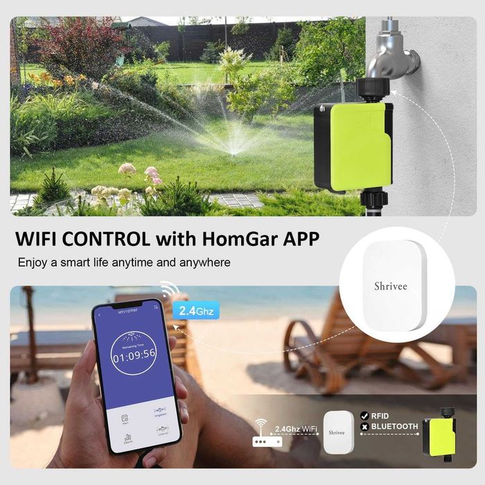 Интелигентен  WiFi автоматичен таймер за напояване   Shrivee