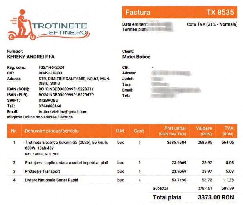 Trotineta electrică kukirin g2 roz. Ca noua