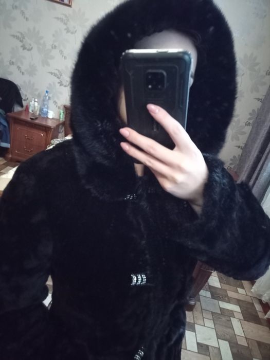 Шуба норка с мутоном
