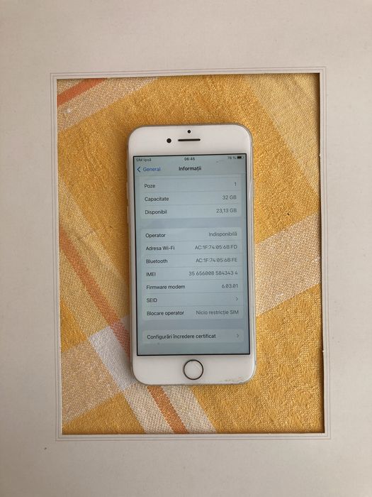 Iphone 7 silver baterie 86%. 32gb