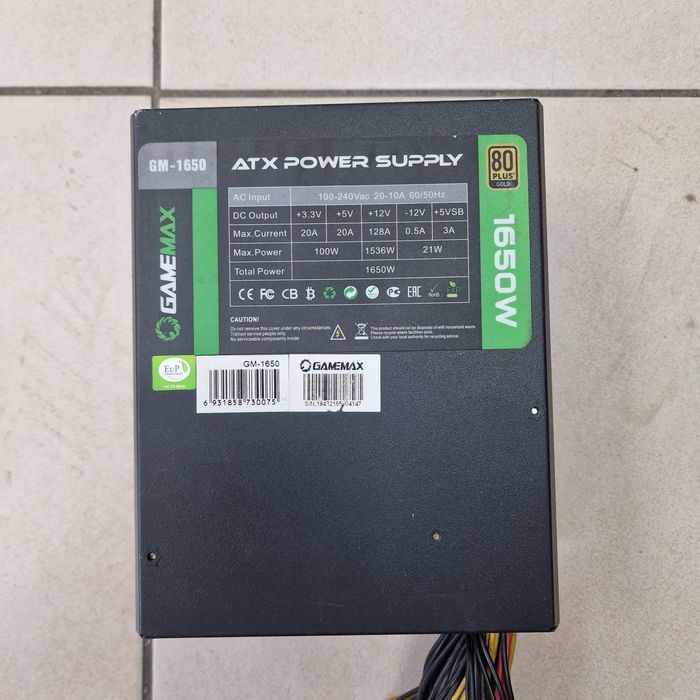 Блок питания ATX POWER SUPPLY GM-1650 80 Plus Gold