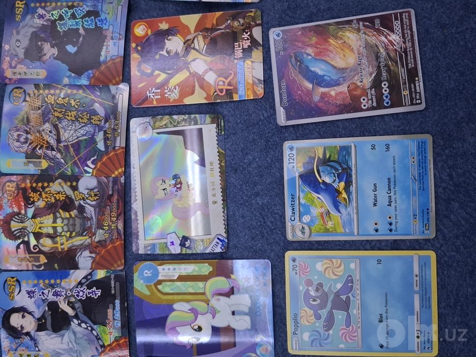 Карточки Demon Slayer, My Little Pony, Genshin Impact, Winx и Pokemon