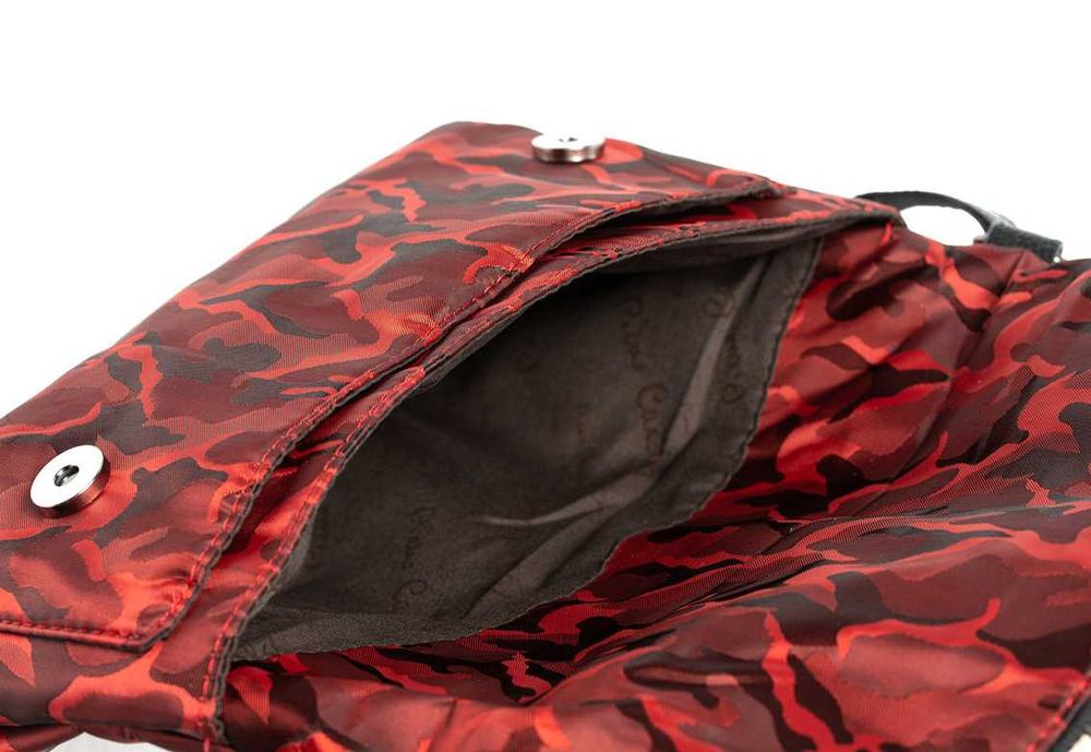 PIERRE CARDIN – Дамска чанта през рамо в тъмно червено 30х23х2 см нова