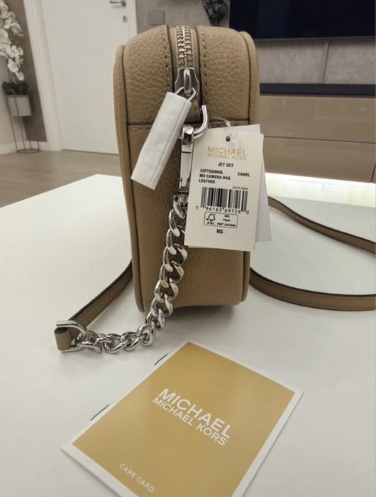 Geanta crossbody de piele Maro taupe Michael Kors