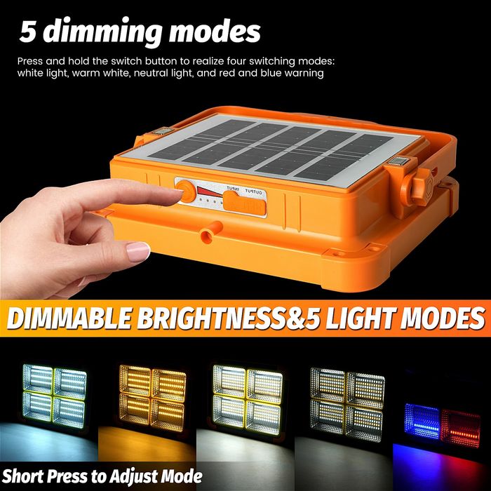 Мощный LED прожектор на солнечной батарее с магнитами для крепл