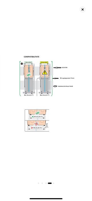 Kit universal de suprapunere a masinii de spalat + uscator de rufe
