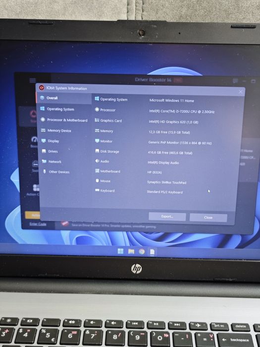 HP 250 G6 I5 7200 16gb RAM 500SSD