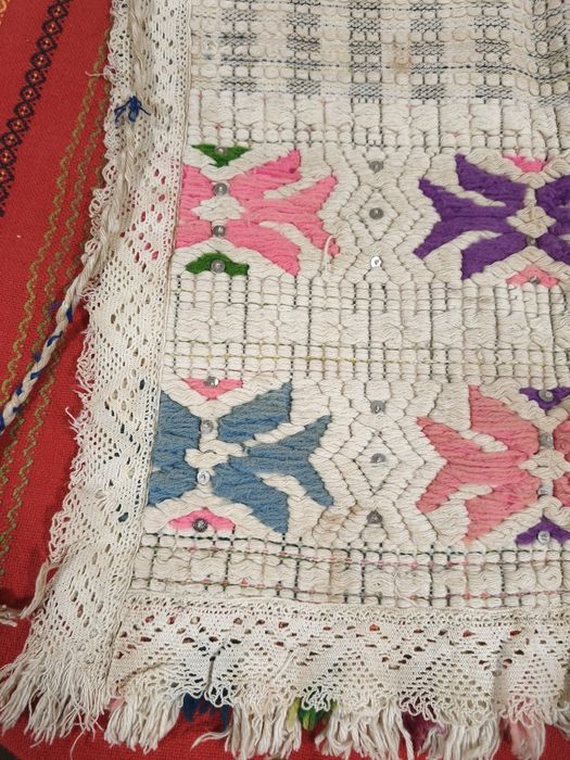 Автентични престилки за ямболски белкосник, носия, кукери, Тракия