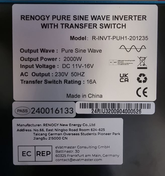 Инвертор 2000w Renogy