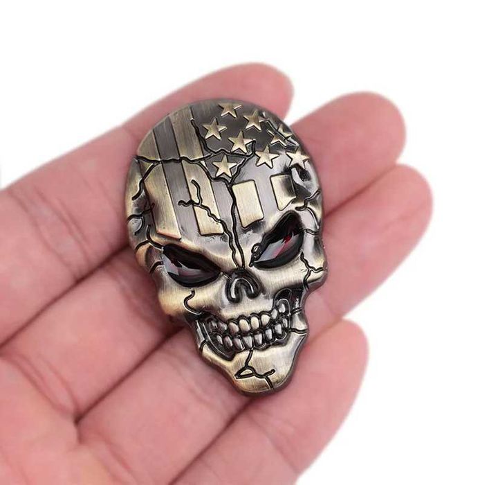 3D Метална емблема Череп 5-цвята