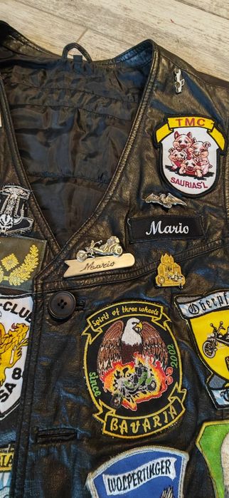 Vesta moto  biker Custom din piele naturală
