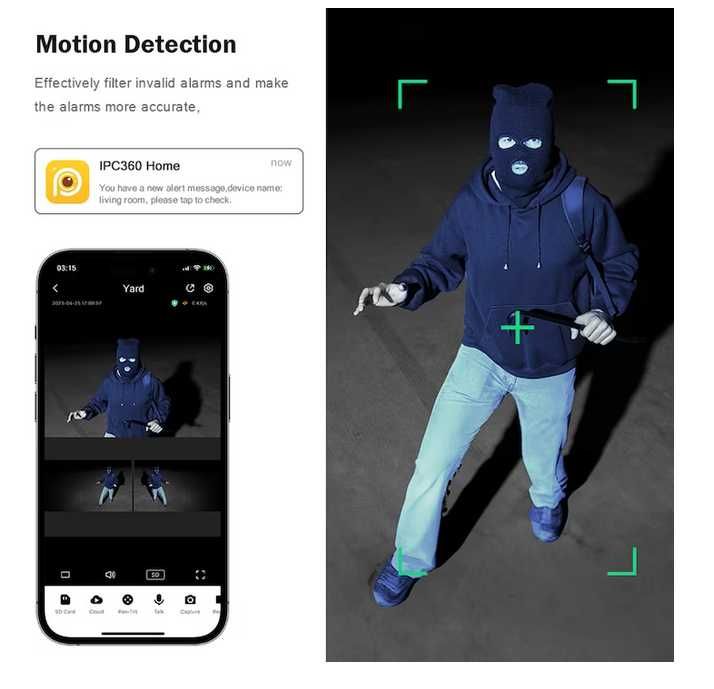 Camera Tripla de Supraveghere, Wireless, NV, Deterct Miscare Umana