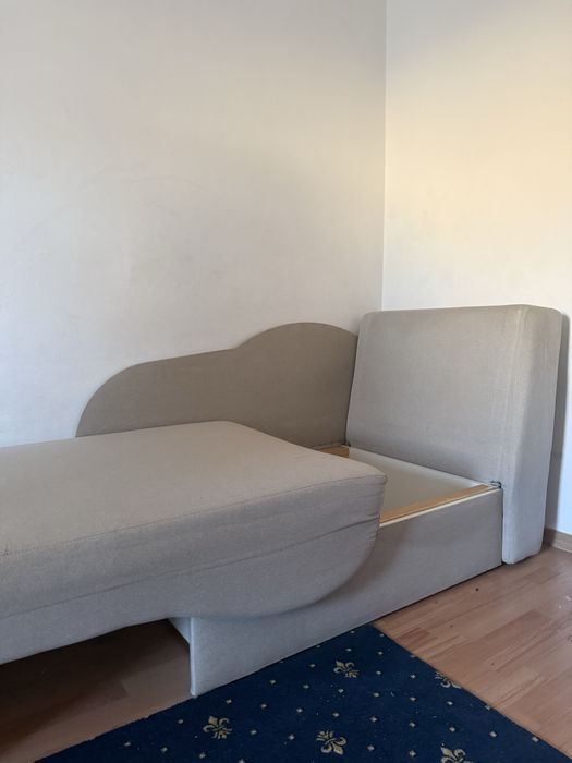 Pat cu lada de depozitare