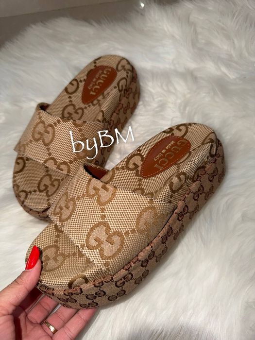 Papuci damă Gucci cu talpă înaltă