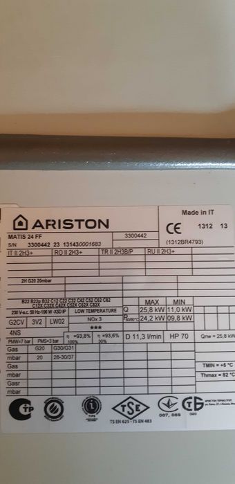 Centrala ARISTON MATIS 24 FF.Piese de schimb