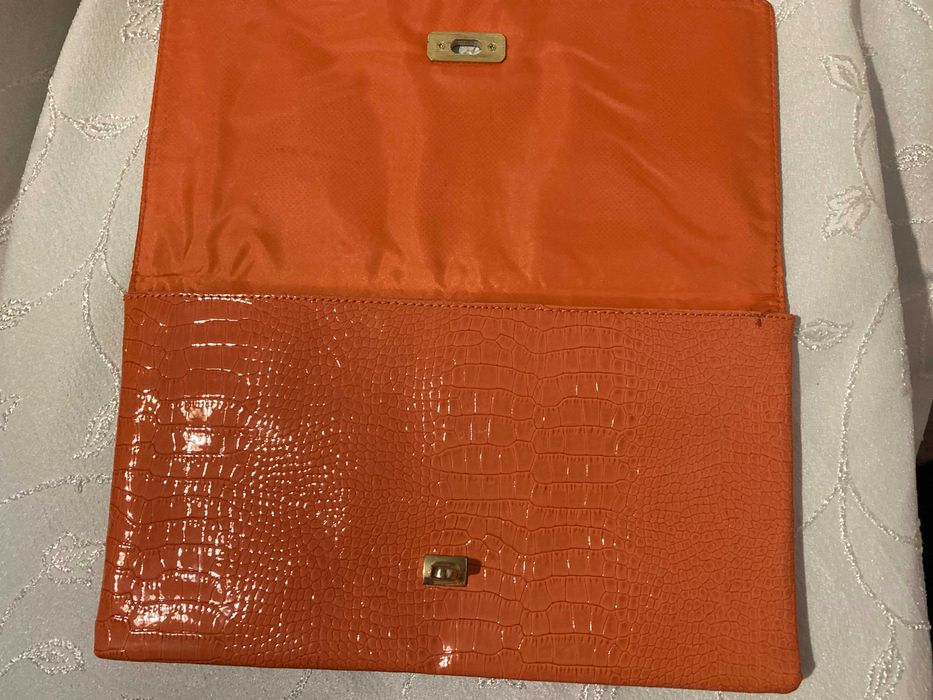 Дамска ретро чанта H&M оранжева / Чанта лъч H&M/ оранжева чантичка