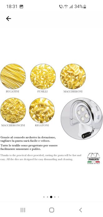 Masina de paste extrudate MARCATO Regina