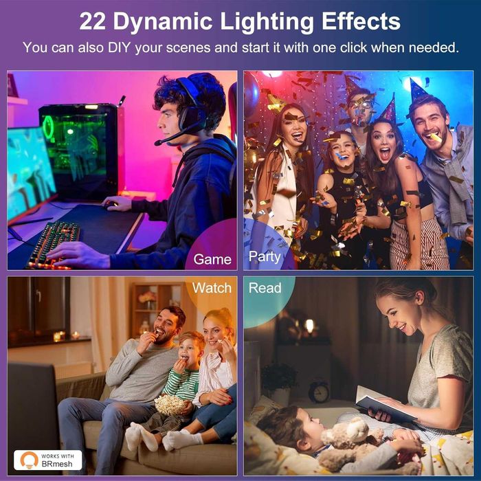 LED RGB смарт вградени спотове димируеми с APP – 4 броя