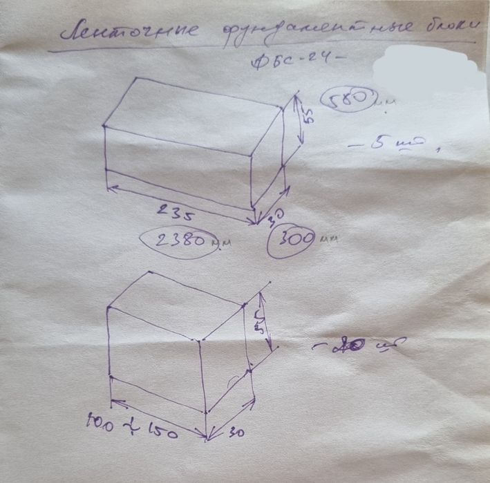 Ленточные фундаментальные блоки ФБС-24