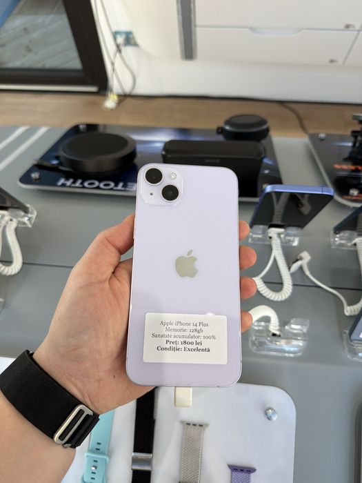 Apple iphone 14 plus - blue light - 128 gb - 100% baterie -