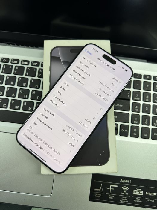 Iphone 16 Pro max 256Gb EAC емкость 100%