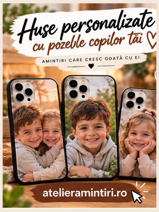 Husa Personalizata iPhone 11 12 13 14 15 16 17 Pro Max Plus – Poza Copii, Frati, Surori, Colaj Foto, Cadou Personalizat