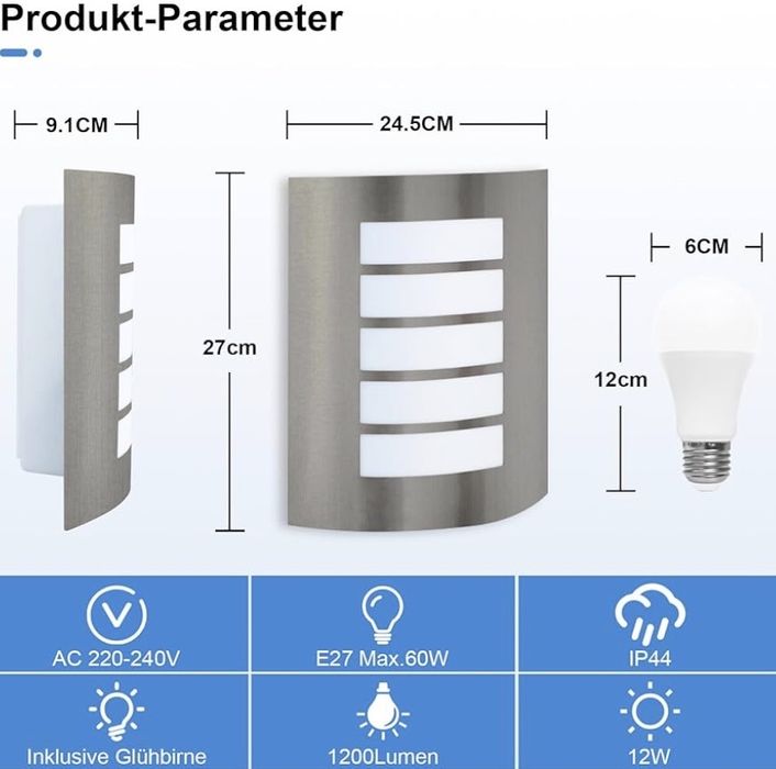 Lampă de perete Allesgute E27 12W