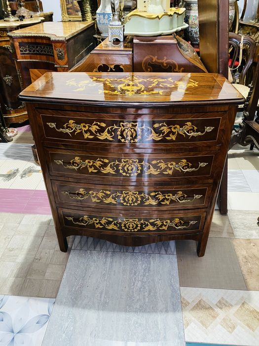 Comoda Vintage Lemn Masiv Intarsie Antic