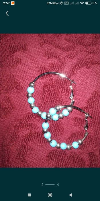 Серьги кольца, новые