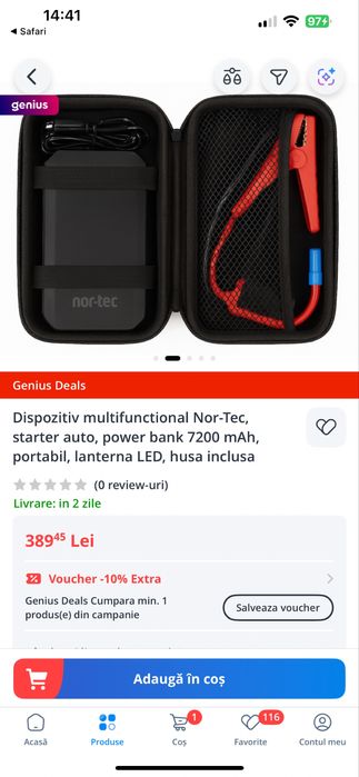 Dispozitiv multifuncțional de pornire Nor-Tec 7200mAh