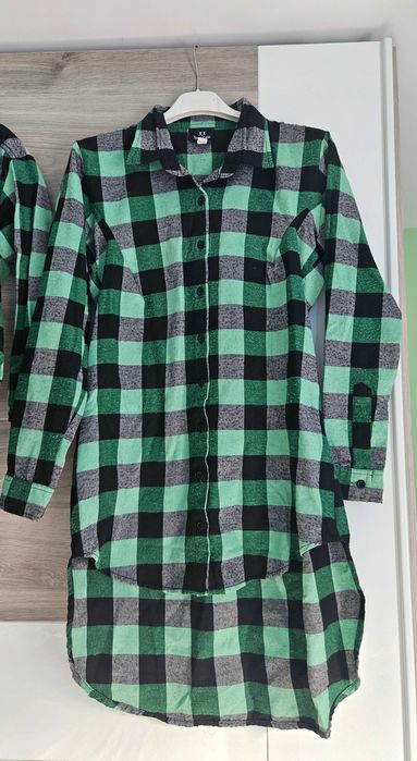 Лот/ комплект ризи за цялото семейство Terra caeli,зелено и черно каре