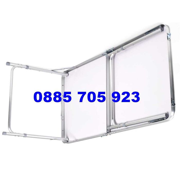 Алуминиева Сгъваема Маса + 4 Стола 120x60  за пикник къмпинг градина