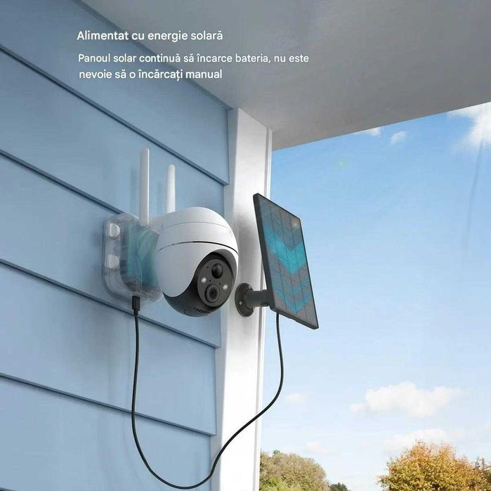 Cameră de supraveghere smart Wi-FI solară rotativa 360° ieGeek ZS-GX4S, Ultra HD de 5MP, vedere nocturnă