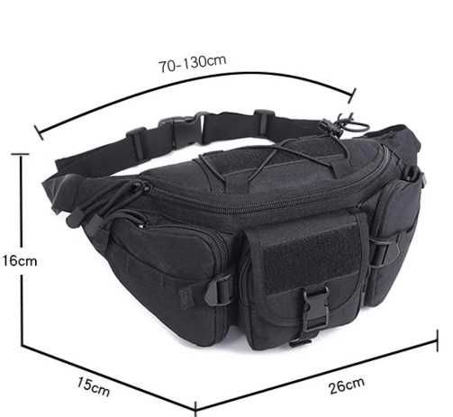 Мъжка чанта за кръст тактическа военна с 5 джоба - водоустойчива