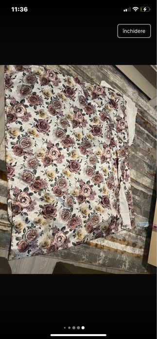 Set draperii cu trandafirii material moale calitate