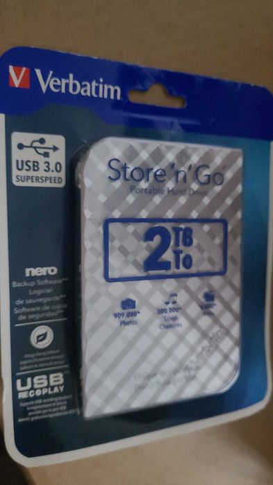 Hard Disk Extern Verbatim Store 'n' Go de 2TB - Nou, Sigilat