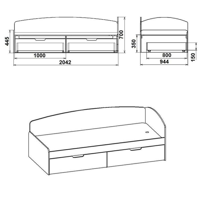 Ново! Легло Компанит 90+2С