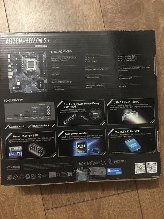 Asrock A620M-HDV/M.2+ DDR5 AM5 дънна платка