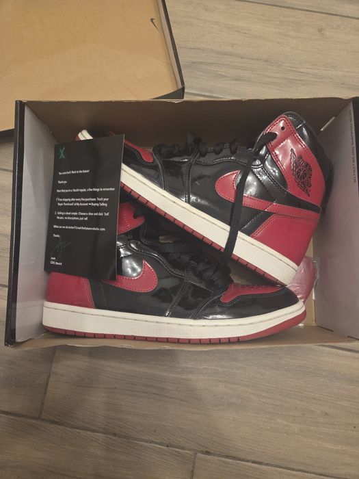 Jordan 1 high og patent bred full box