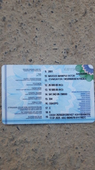 Manipulyator Mercedes Benz 2001 yil sotiladi