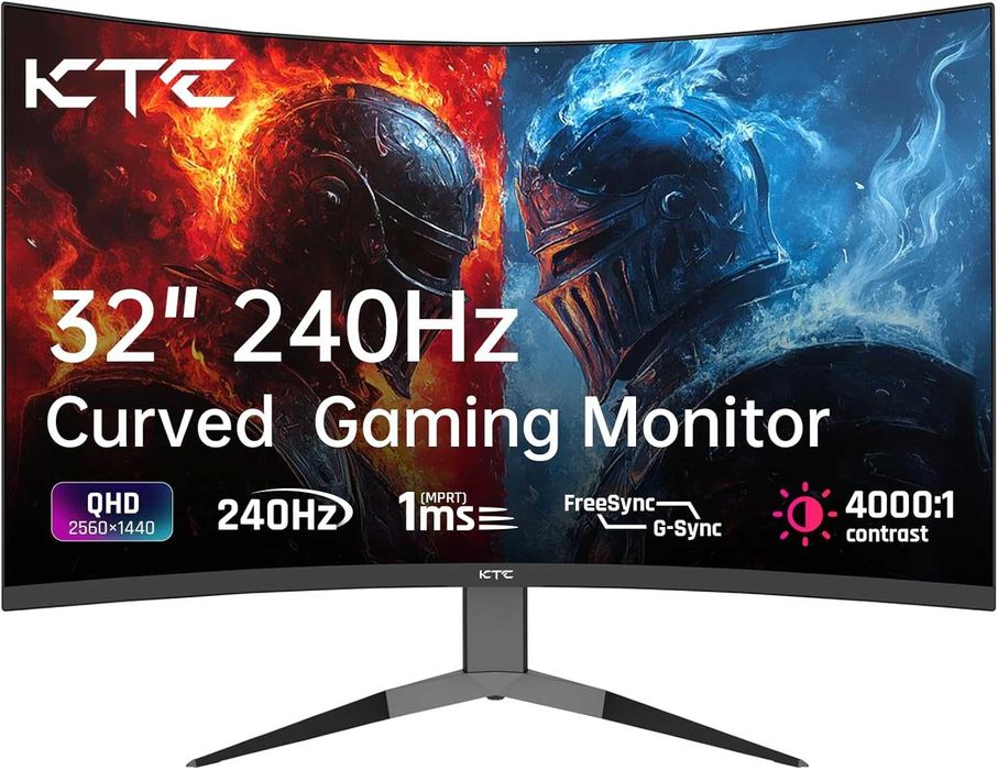 Монитор KTC 32" Curved, 240Hz, 1440P QHD FAST IPS панел, HDR400