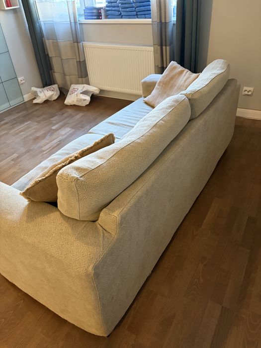 Canapea + fotoliu living crem / bej – set sufragerie – Dorobanți