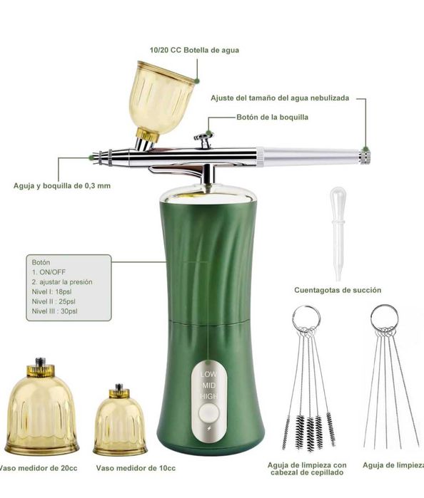 Daakro 2024 Wireless Airbrush Set 30PSI ръчен безжичен грим,нокти,лице