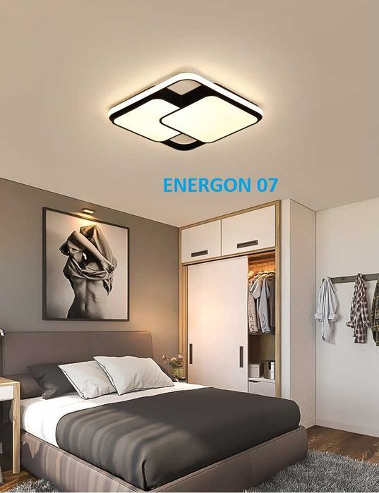 Луксозна LED лампа висок клас плафон димируема три цвята Квадрат 80w