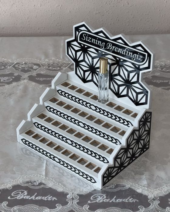 Parfum uchun MDF materialidan shkatulka atir podstavka organayzer 2