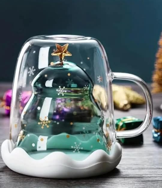 Коледна Чаша Изолирано Термо Стъкло  с  Капак