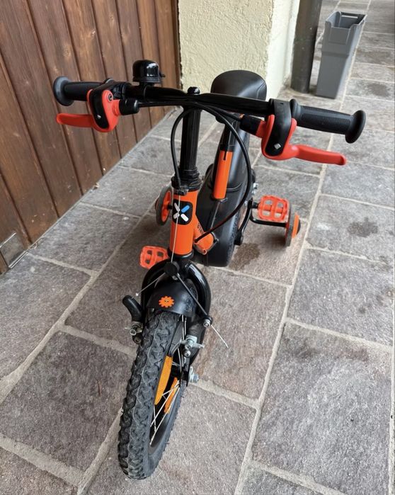 Bicicletă copii B’TWIN (Decathlon) 14”, 3–5 ani, cu roți ajutătoare